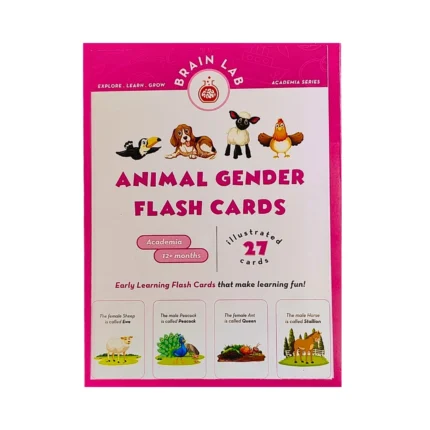 The Brain Lab Animal Genders Flash Cards for Kids